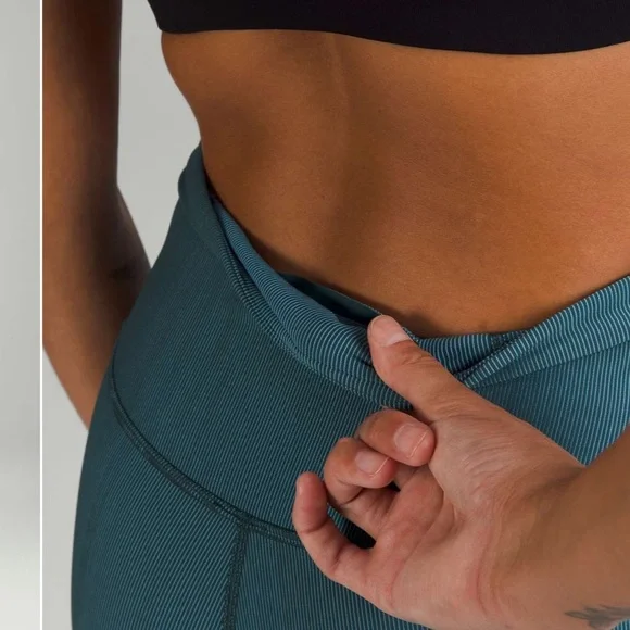 Lululemon Base Pace High-Rise Leggings size 6 25" *Two-Tone Ribbed - Picture 11 of 12